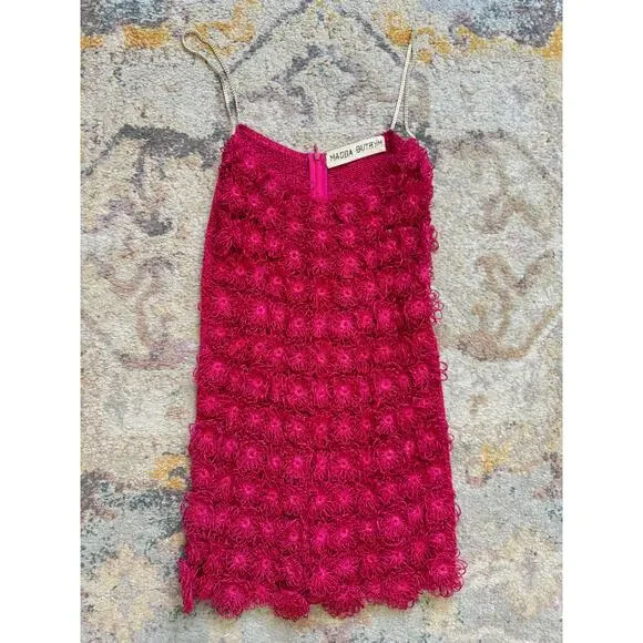 Magda Butrym Pink Crochet Flower Mini Shift Dress - Picture 8 of 16